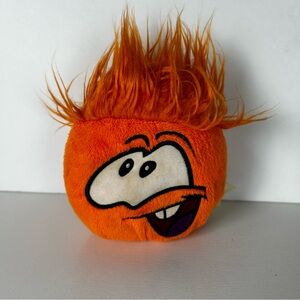 Disney Club Penguin Orange Puffle Plush 4” Bean Bag Stuffed Side Mouth Used